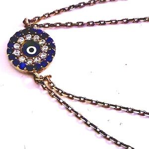 Sterling Silver Evil Eye Bracelet Gold Plated